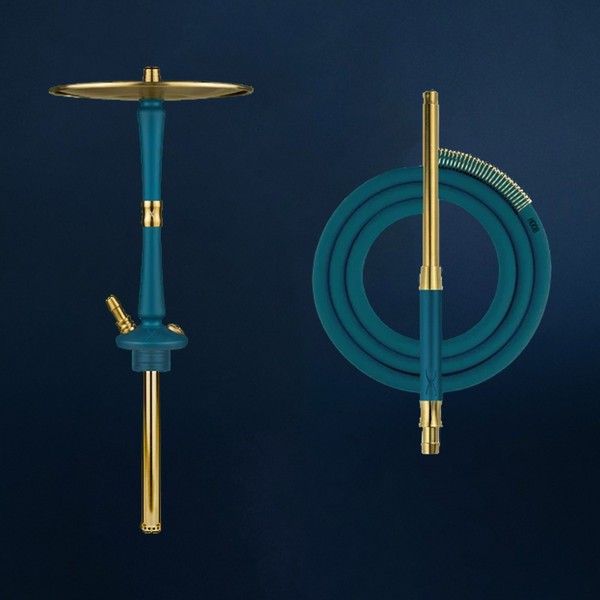 ШАХТА HOOB - GO МОРСКОЙ СИНИЙ, ЗОЛОТО (Шахта, шланг,мундштук, пружина)