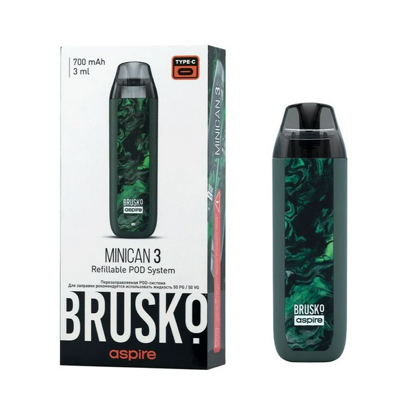 BRUSKO MINICAN 3 Зеленый флюид 700 mAh