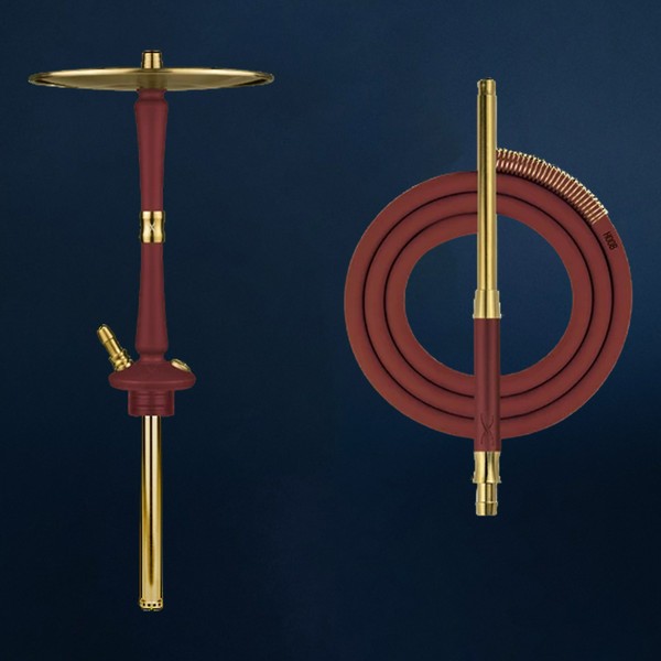 ШАХТА HOOB - GO ВИННЫЙ КРАСНЫЙ, ЗОЛОТО (Шахта, шланг,мундштук, пружина)