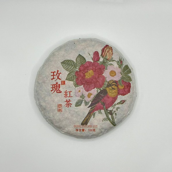Красный чай Дянь Хун с лепестками роз блин 100 грамм