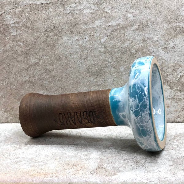 ЧАША ОБЛАКО - BLACK GLAZE MARBLE SKY BLUE