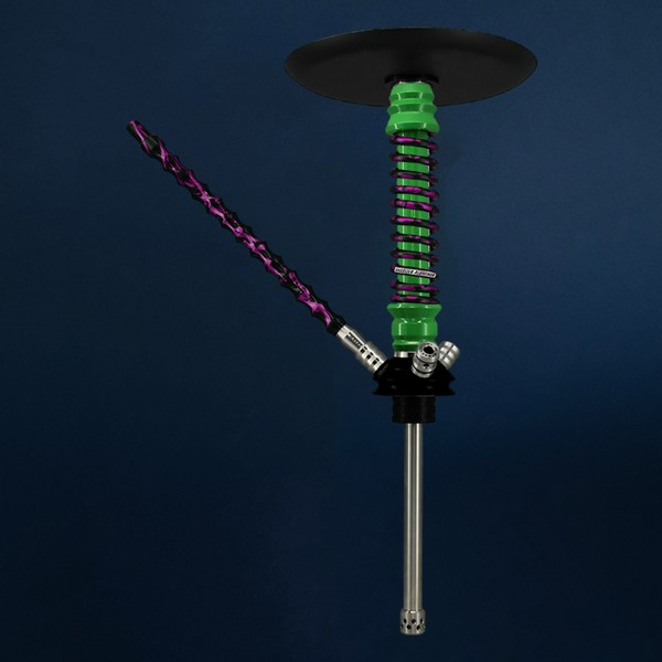 ШАХТА MAMAY CUSTOM - COILOVERS MINI SPECIAL ANOD ЗЕЛЕНО-ПУРУПРНЫЙ СПЛЕШ (ШАХТА, МУНДШТУК)