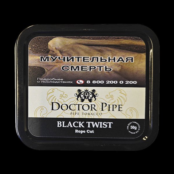 DOCTOR PIPE BLACK TWIST ROPE Табак трубочный 50 гр. (M) БАНКА