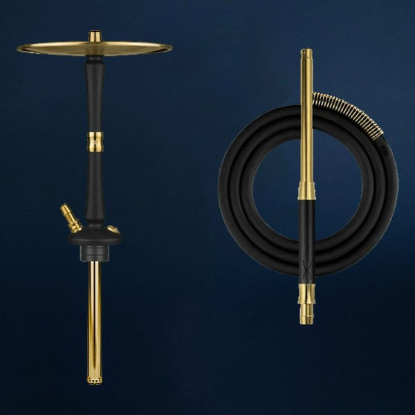 ШАХТА HOOB - GO ЧЕРНЫЙ, ЗОЛОТО (Шахта, шланг,мундштук, пружина)
