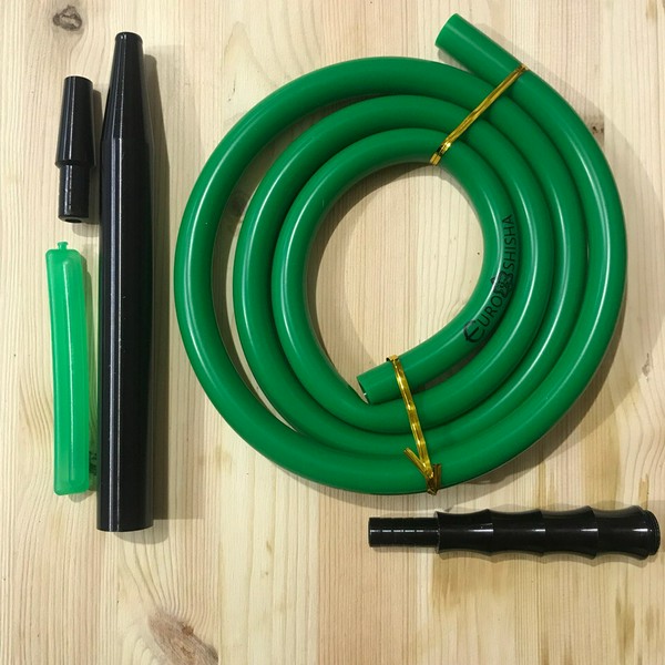 ШЛАНГ Н1 ЗЕЛЕНЫЙ И АЛЮМИНЕВЫЙ МУНДШТУК НА-37 ЧЕРНЫЙ